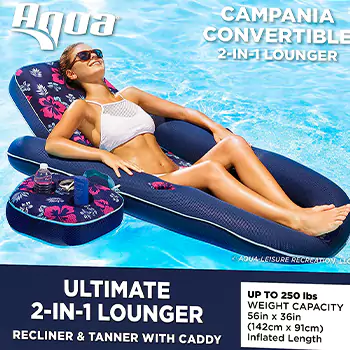 Best Ultimate Recliner Pool Float – Aqua Campania Ultimate 2-in-1 Pool Float Lounge