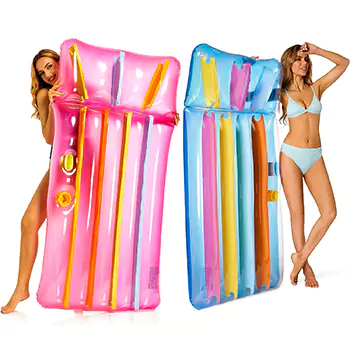 Best for Easy to Use & Simple Size – Zcaukya Colorful Inflatable Pool Lounger for Adults
